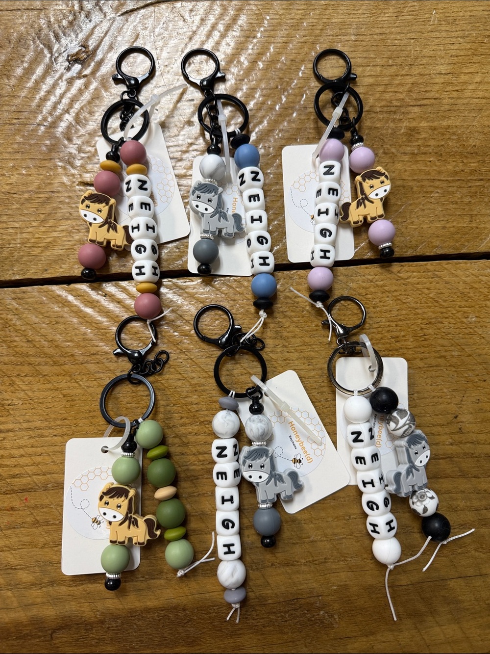 Honeybee(d) silicone horse keychains